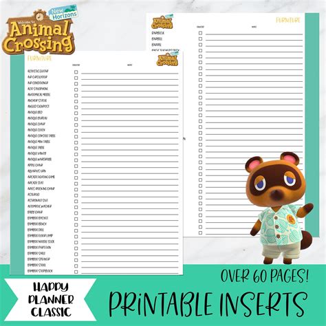 Animal Crossing New Horizons Printable Checklist